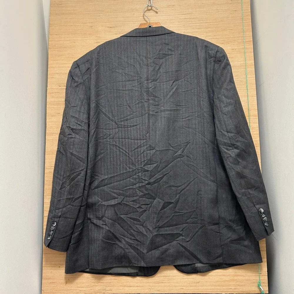 Pronto Uomo Platinum Mens Gray Herringbone 2-Button Blazer Sport Coat 54R